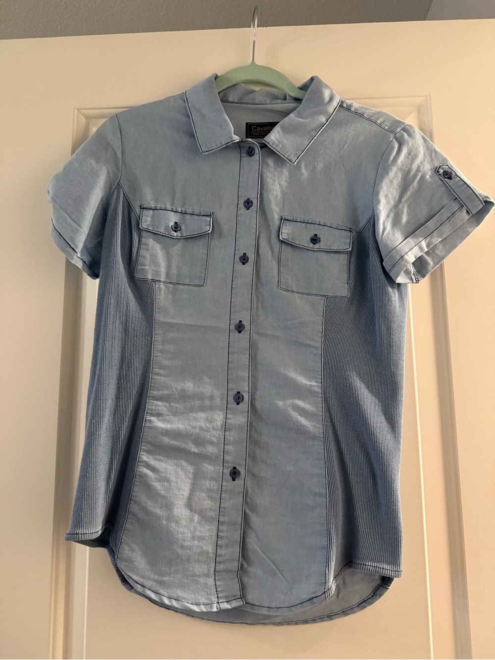 Cavalini Light Blue Short Sleeve Button-Down Shirt